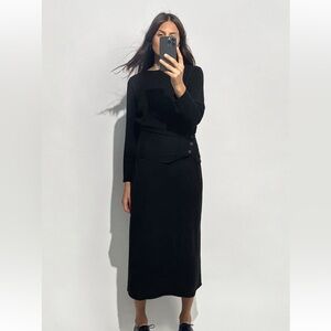 SASH KNIT MIDI DRESS